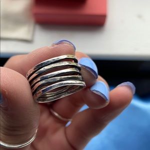 james avery stacked hammered ring